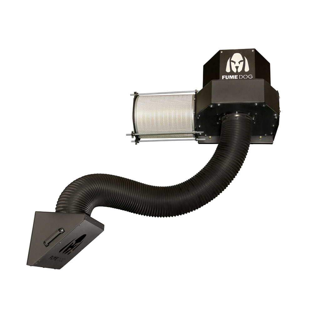 Fume Dog - Magnetic Wall Mount Weld Fume Extractor with Filter - (Bulldog-FILT-FLEX)